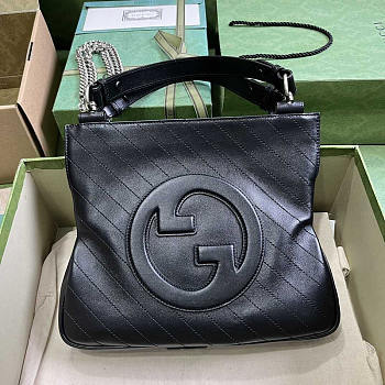 Gucci Blondie Small Leather Tote Black 24x30x6cm