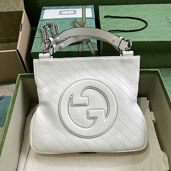 Gucci Blondie Small Leather Tote White 24x30x6cm