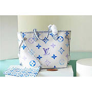 Louis Vuitton LV Neverfull MM White Blue 31 x 28 x 14 cm - 1