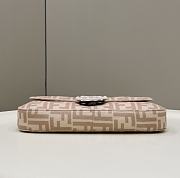 Fendi Baguette 1997 Beige FF Wool Bag 28x6x13.5cm - 6