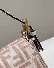 Fendi Baguette 1997 Beige FF Wool Bag 28x6x13.5cm - 4