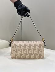 Fendi Baguette 1997 Beige FF Wool Bag 28x6x13.5cm - 3