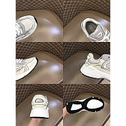 Dior B30 CD White Leather Grey Mesh Low Runner Sneaker - 6