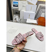 Dior Dway Slide Pink and Gray Cotton Sauvage Motif  - 4