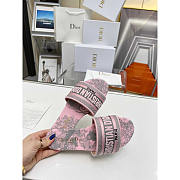 Dior Dway Slide Pink and Gray Cotton Sauvage Motif  - 5