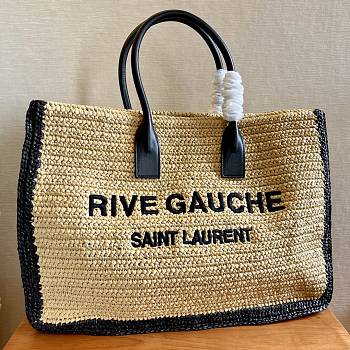YSL Rive Gauche Tote Bag Raffia Leather 48x36x16cm