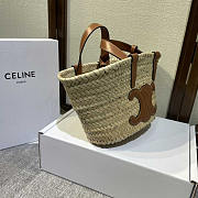 Celine Teen Triomphe Classic Panier Palme Leaves Tan 19x20x10cm - 4