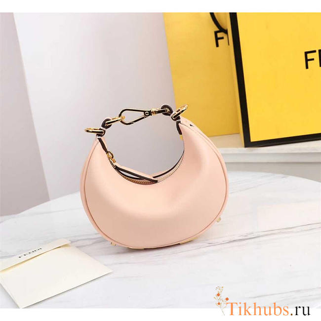 Fendi Mini Fendigraphy Leather Bag Pale Pink 16.5x14x5cm - 1