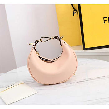 Fendi Mini Fendigraphy Leather Bag Pale Pink 16.5x14x5cm