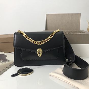 BVLGARI Serpenti Forever Crossbody Bag Black 25x16.5x8cm