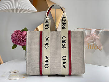 Chloe Large Woody Tote Bag Red 45x33x13cm