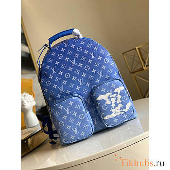 Louis Vuitton LV Backpack Multipocket Clouds Monogram Blue 30x40x15cm