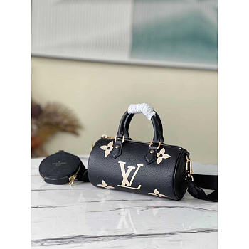 Louis Vuitton LV Papillon BB Black And Beige 20x10x10cm
