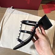 Valentino Rockstud Black Mule Sandals Heel 6cm  - 5