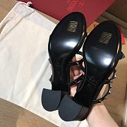 Valentino Rockstud Black Mule Sandals Heel 6cm  - 4