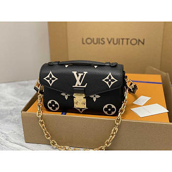 Louis Vuitton LV Pochette Métis East West Tourterelle Black Beige 21.5x6x13.5cm