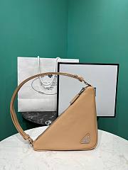 Prada Triangle Leather Mini Bag Beige 26x14x5cm - 2