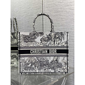 Dior Large Book Tote White and Black Toile de Jouy 42 x 35 x 18.5 cm