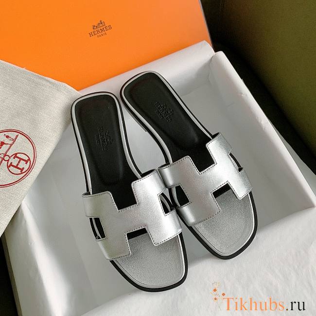 Hermes Oran Slide Silver  - 1