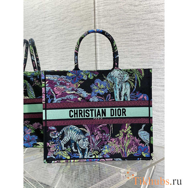 Dior Large Book Tote Blue Multicolor 42x35x18.5cm - 1