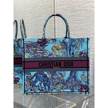 Dior Large Book Tote Celestial Blue Multicolor Toile de Jouy 42x35x18.5cm