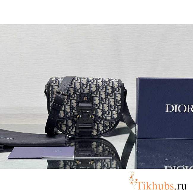 Dior Mini Gallop Bag With Strap Beige and Black Oblique 20.5 x 16 x 5 cm - 1