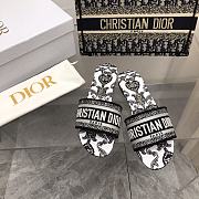 Dior Dway Slide Black and White Cotton Bandana  - 3