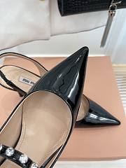 Miumiu Patent Leather Slingback Pumps Black 8.5cm - 5