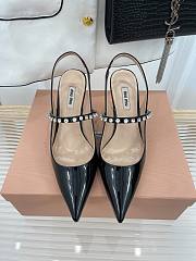 Miumiu Patent Leather Slingback Pumps Black 8.5cm - 2