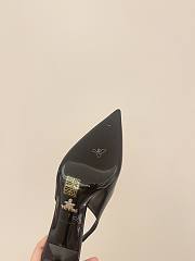 Prada Brushed Leather Slingback Pumps Black 7.5cm - 3