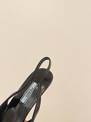 Prada Brushed Leather Slingback Pumps Black 7.5cm - 4