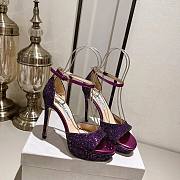 Jimmy Choo Women's Purple Max 150 Glitter Platform Sandals - 3