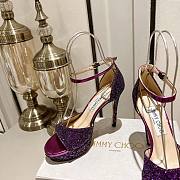 Jimmy Choo Women's Purple Max 150 Glitter Platform Sandals - 2