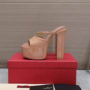 Valentino Garavani Tan-Go Platform Patent Leather Slide Rose 155MM - 2