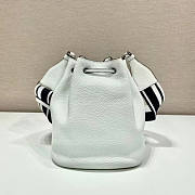 Prada Leather Bucket Bag White 25x19.5x14cm - 6