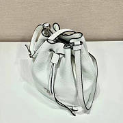 Prada Leather Bucket Bag White 25x19.5x14cm - 3