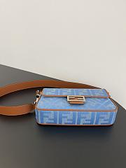 Fendi Baguette Light Blue Denim Bag With FF 27x15x6cm - 6