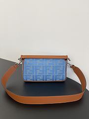 Fendi Baguette Light Blue Denim Bag With FF 27x15x6cm - 4