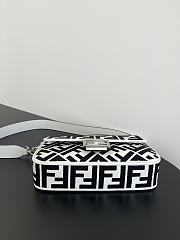 Fendi Baguette White Black Canvas Bag 27x15x6cm - 3