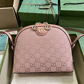 Gucci Ophidia GG Small Shoulder Bag Pink Canvas 23.5x19x8cm