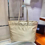 Prada Re-Nylon And Saffiano Leather Tote Bag Beige 40x34x16cm - 5