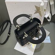 Dior Lady Strass Cannage Satin Black 17cm - 2