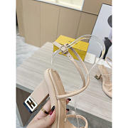 Fendi Baguette Beige Nappa Leather Sandals - 6