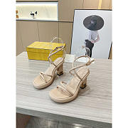 Fendi Baguette Beige Nappa Leather Sandals - 4