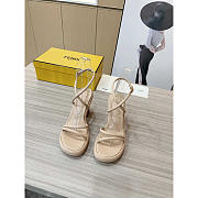 Fendi Baguette Beige Nappa Leather Sandals - 3