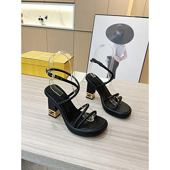 Fendi Baguette Black Nappa Leather Sandals 8.5cm