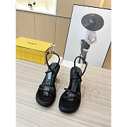 Fendi Baguette Black Nappa Leather Sandals 8.5cm - 3