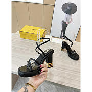 Fendi Baguette Black Nappa Leather Sandals 8.5cm - 4