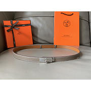 Hermes Kelly 18 Silver Hardware Grey Belt - 1