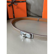 Hermes Kelly 18 Silver Hardware Grey Belt - 3